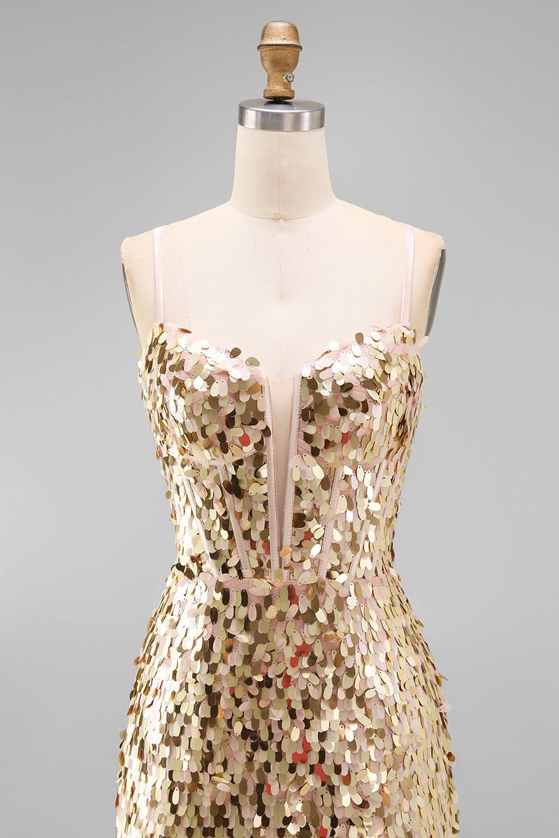 Load image into Gallery viewer, Silver Sparkly Sequin Corset Tight Short Cocktail Dress