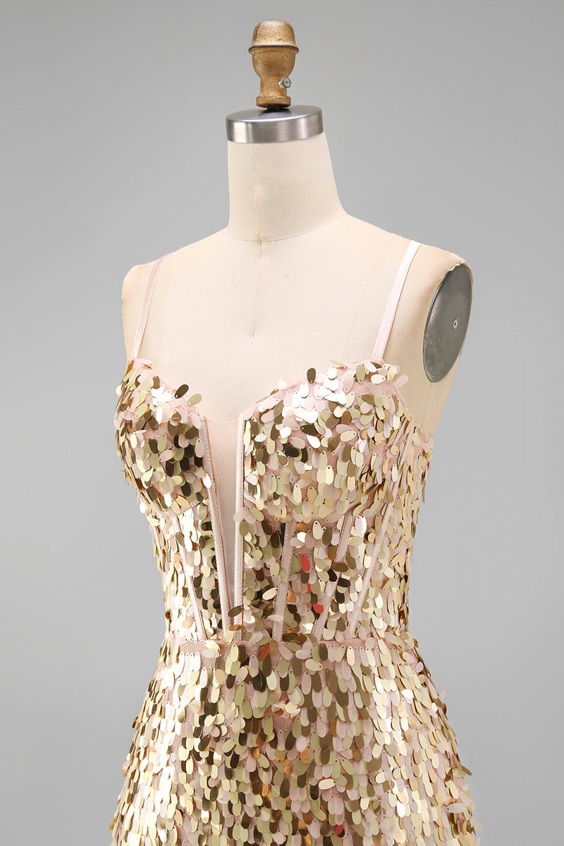 Load image into Gallery viewer, Silver Sparkly Sequin Corset Tight Short Cocktail Dress