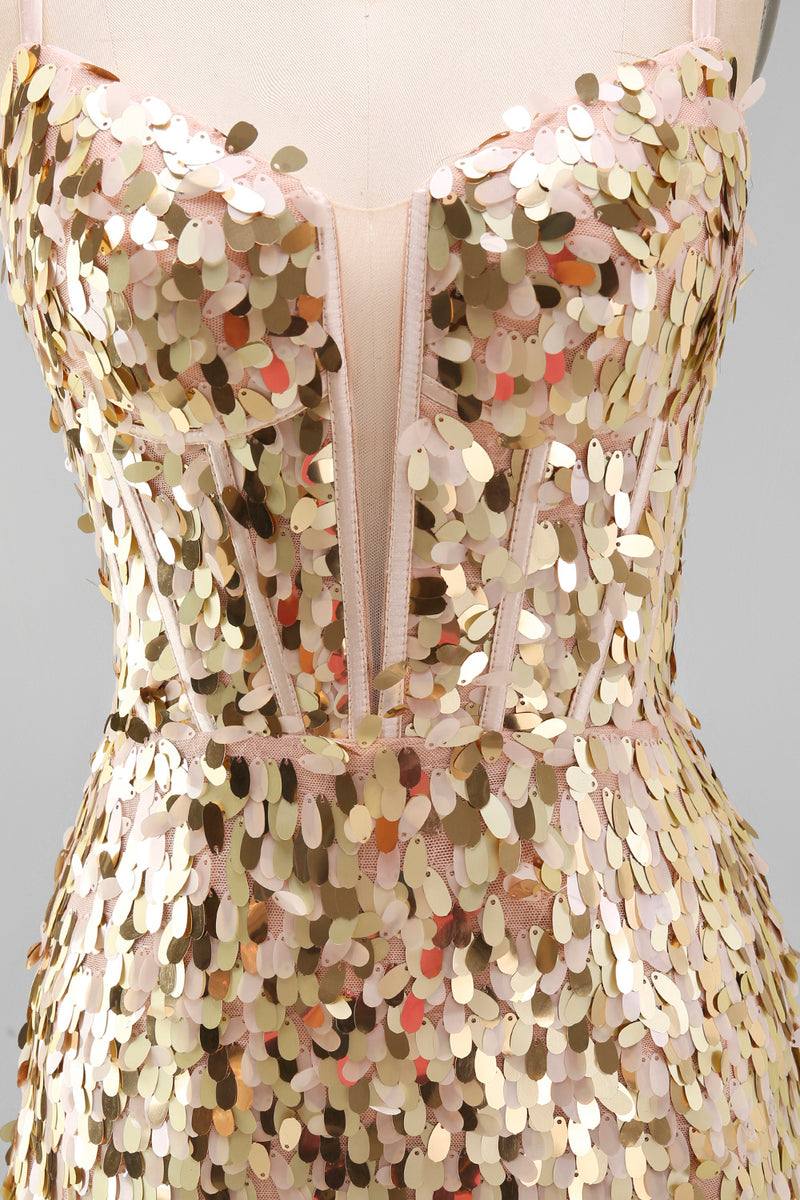 Load image into Gallery viewer, Silver Sparkly Sequin Corset Tight Short Cocktail Dress