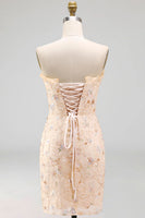 Load image into Gallery viewer, Green Floral Corset Tight Short Cocktail Dress with Ruffles