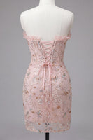 Load image into Gallery viewer, Green Floral Corset Tight Short Cocktail Dress with Ruffles