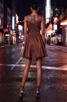 Load image into Gallery viewer, Sparkly Dark Green Sequin Ruched A-Line Short Cocktail Dress