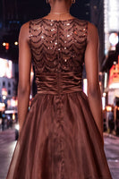 Load image into Gallery viewer, Sparkly Dark Green Sequin Ruched A-Line Short Cocktail Dress
