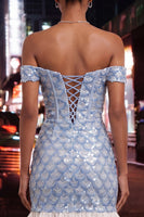 Load image into Gallery viewer, Sparkly Sequin Green Tight Short Ruffled Cocktail Dress