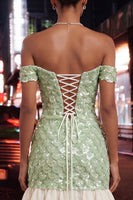 Load image into Gallery viewer, Sparkly Sequin Green Tight Short Ruffled Cocktail Dress