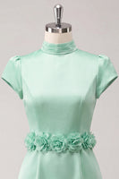 Load image into Gallery viewer, Blue High Neck Tight Short Cocktail Dress with Sleeves