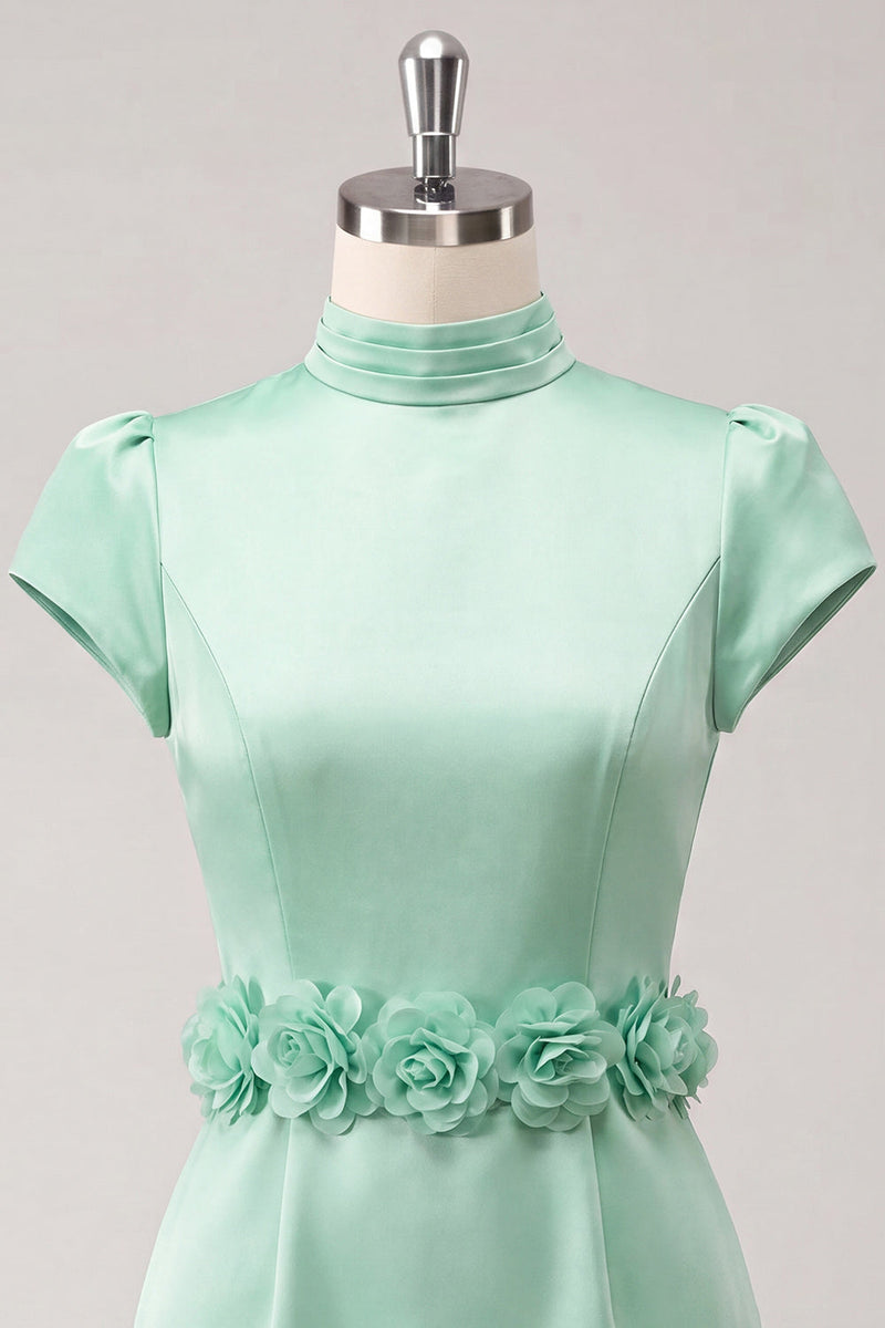 Load image into Gallery viewer, Blue High Neck Tight Short Cocktail Dress with Sleeves