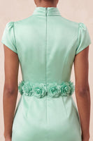 Load image into Gallery viewer, Blue High Neck Tight Short Cocktail Dress with Sleeves