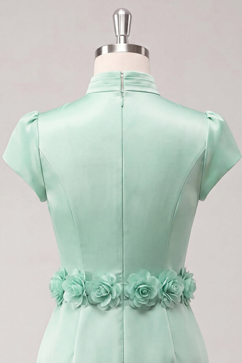 Load image into Gallery viewer, Blue High Neck Tight Short Cocktail Dress with Sleeves