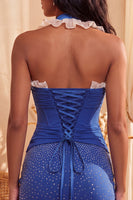 Load image into Gallery viewer, Sparkly Mint Green Corset Beaded Ruffled Tight Short Cocktail Dress