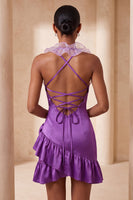 Load image into Gallery viewer, Mint Green Ruffled Tight Short Cocktail Dress with 3D Flowers