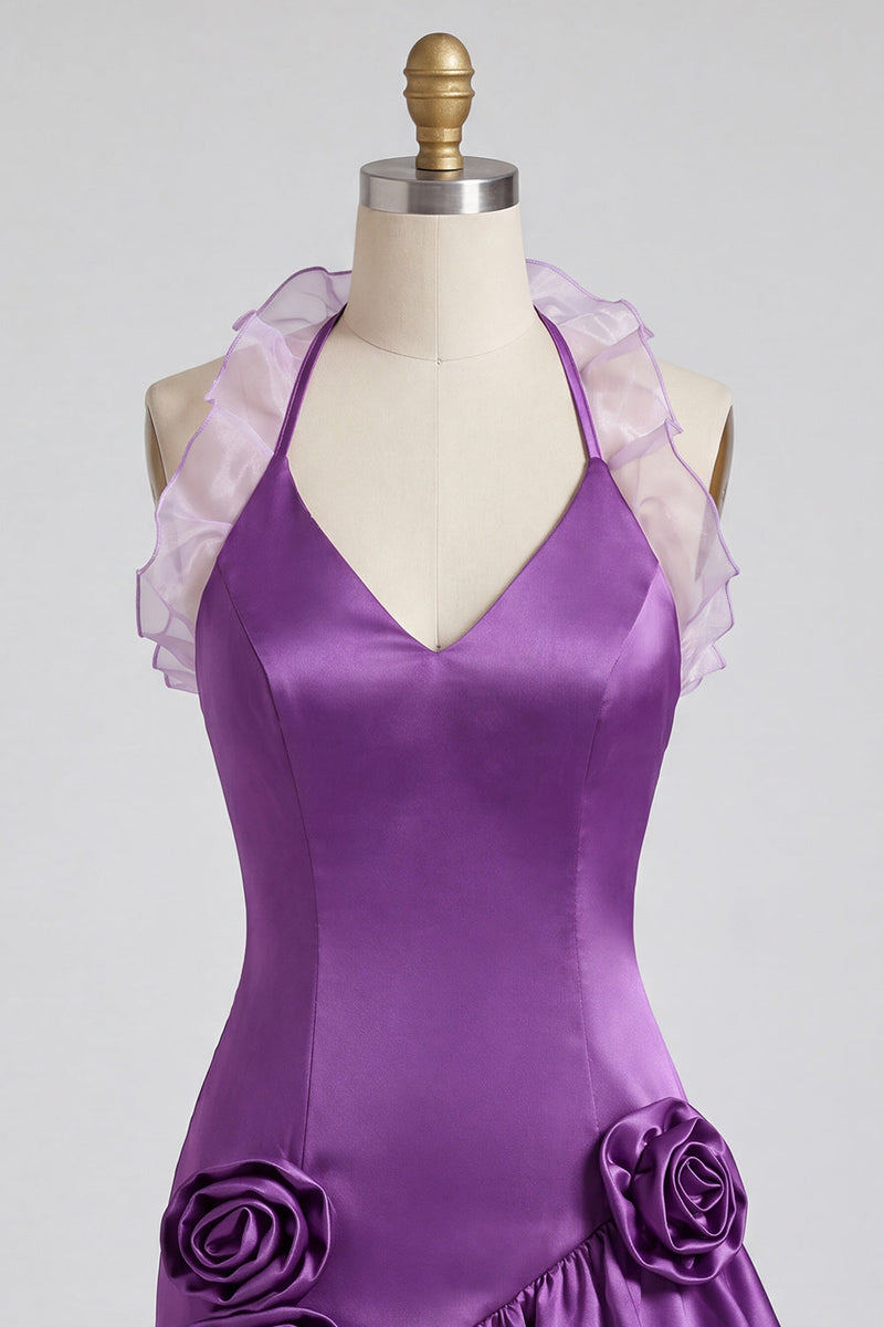 Load image into Gallery viewer, Mint Green Ruffled Tight Short Cocktail Dress with 3D Flowers