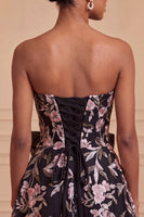 Load image into Gallery viewer, Floral Sparkly Pink Beaded A-Line Short Cocktail Dress with Bow