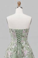 Load image into Gallery viewer, Floral Sparkly Pink Beaded A-Line Short Cocktail Dress with Bow