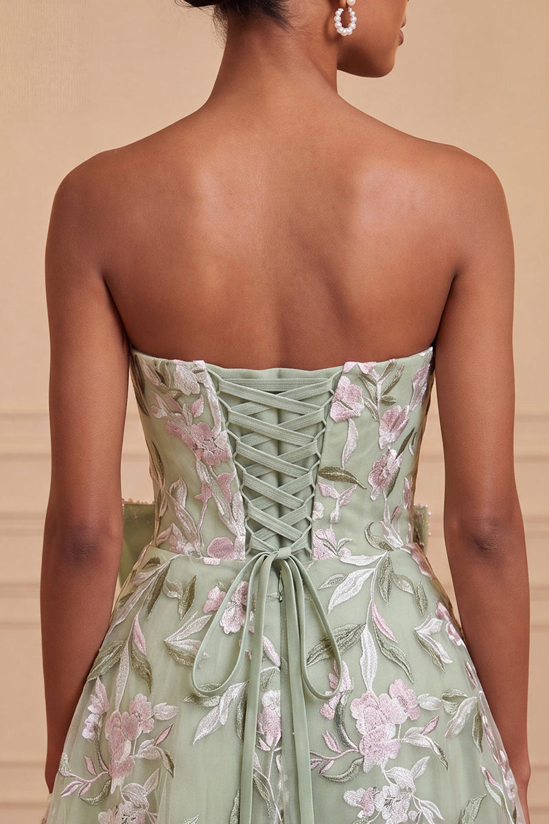 Load image into Gallery viewer, Floral Sparkly Pink Beaded A-Line Short Cocktail Dress with Bow