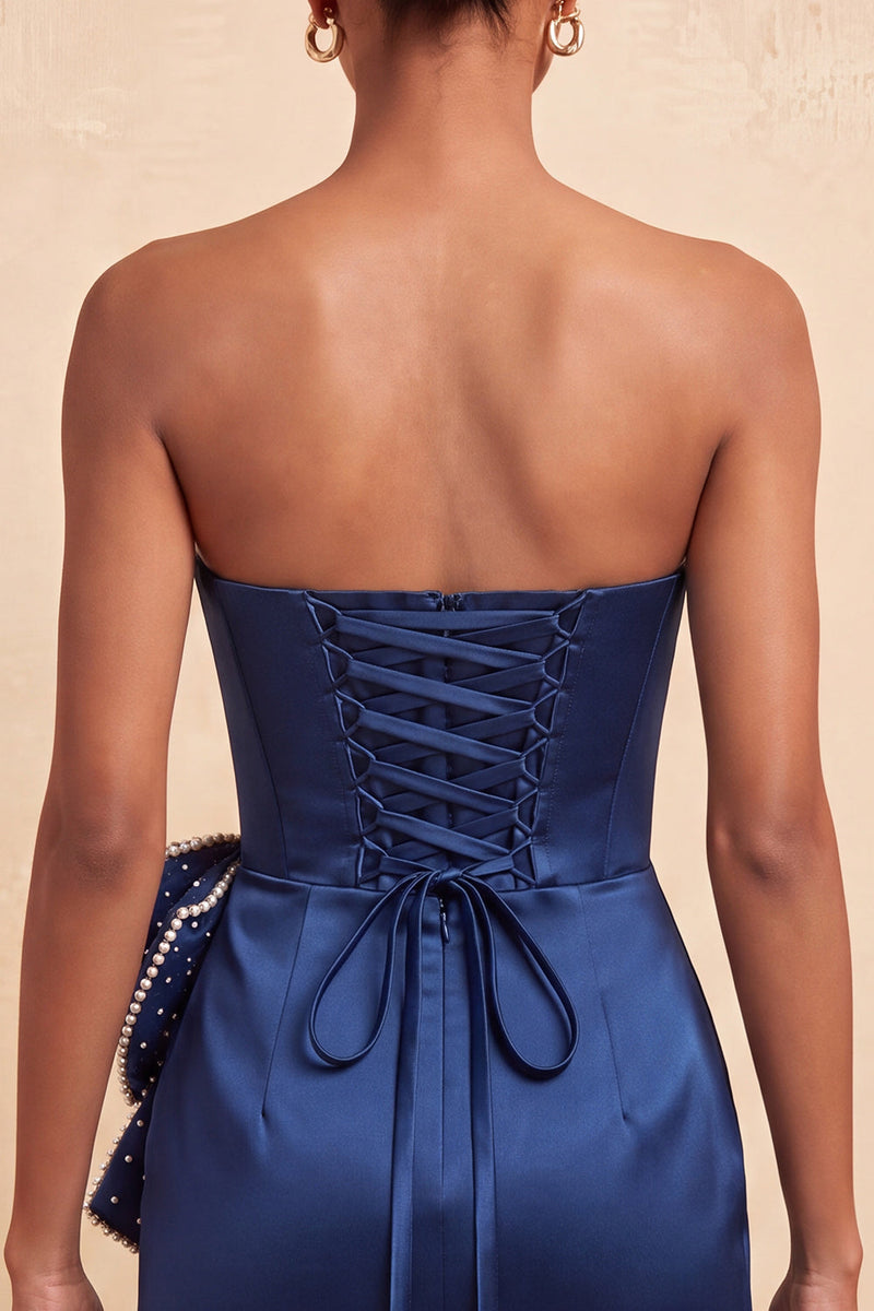 Load image into Gallery viewer, Fuchsia Sparkly Satin Beaded Tight Short Cocktail Dress with Bow