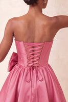 Load image into Gallery viewer, Light Pink Sparkly Corset Beaded A-Line Short Cocktail Dress with Bow