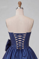 Load image into Gallery viewer, Light Pink Sparkly Corset Beaded A-Line Short Cocktail Dress with Bow