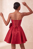 Load image into Gallery viewer, Light Pink Sparkly Corset Beaded A-Line Short Cocktail Dress with Bow