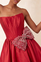 Load image into Gallery viewer, Light Pink Sparkly Corset Beaded A-Line Short Cocktail Dress with Bow