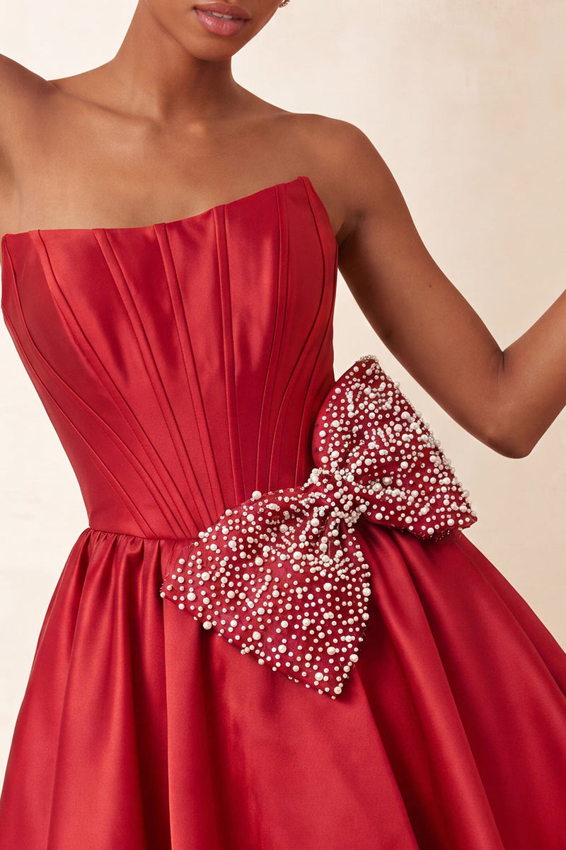 Load image into Gallery viewer, Light Pink Sparkly Corset Beaded A-Line Short Cocktail Dress with Bow