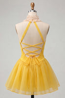 Load image into Gallery viewer, Mint Green Ruched A-Line Short Cocktail Dress with Ruffles