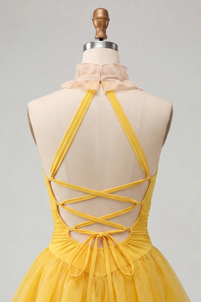 Load image into Gallery viewer, Mint Green Ruched A-Line Short Cocktail Dress with Ruffles
