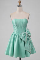 Load image into Gallery viewer, Royal Blue Corset Strapless A-Line Short Cocktail Dress with Bow