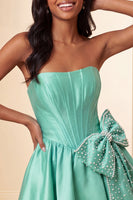 Load image into Gallery viewer, Royal Blue Corset Strapless A-Line Short Cocktail Dress with Bow