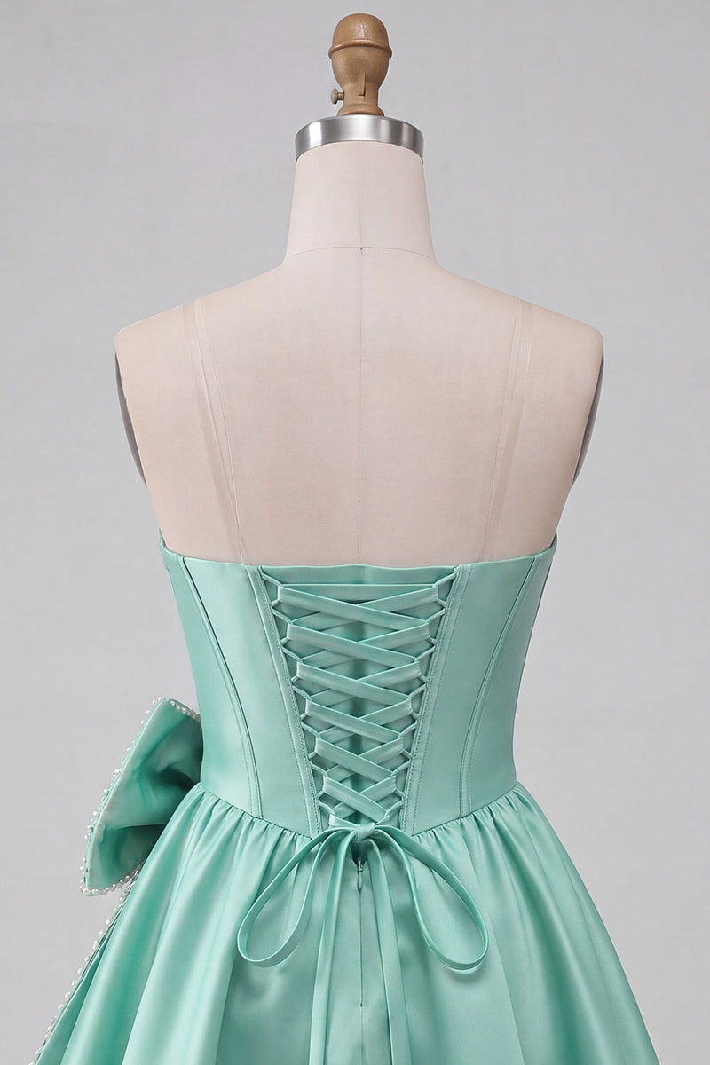 Load image into Gallery viewer, Royal Blue Corset Strapless A-Line Short Cocktail Dress with Bow