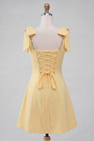Load image into Gallery viewer, Red Scoop Neck A-Line Short Cocktail Dress with Bows