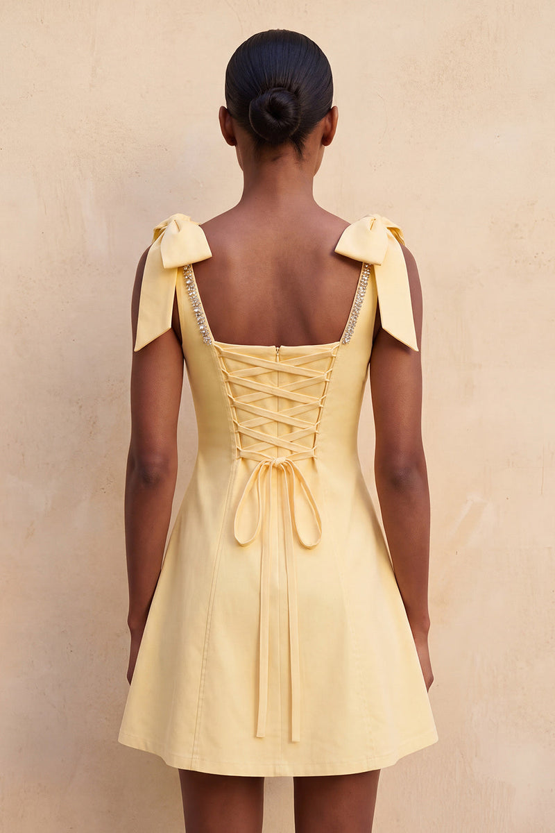 Load image into Gallery viewer, Red Scoop Neck A-Line Short Cocktail Dress with Bows