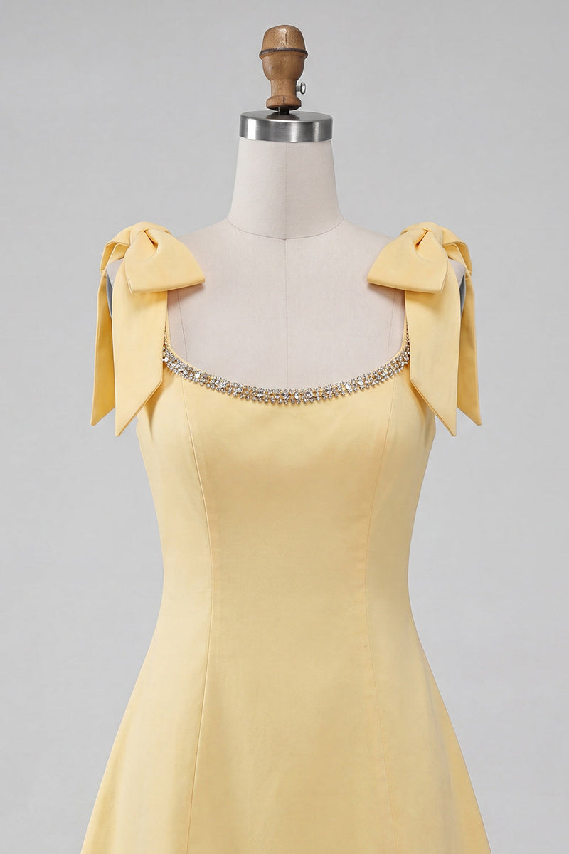 Load image into Gallery viewer, Red Scoop Neck A-Line Short Cocktail Dress with Bows