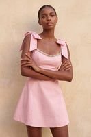 Load image into Gallery viewer, Red Scoop Neck A-Line Short Cocktail Dress with Bows