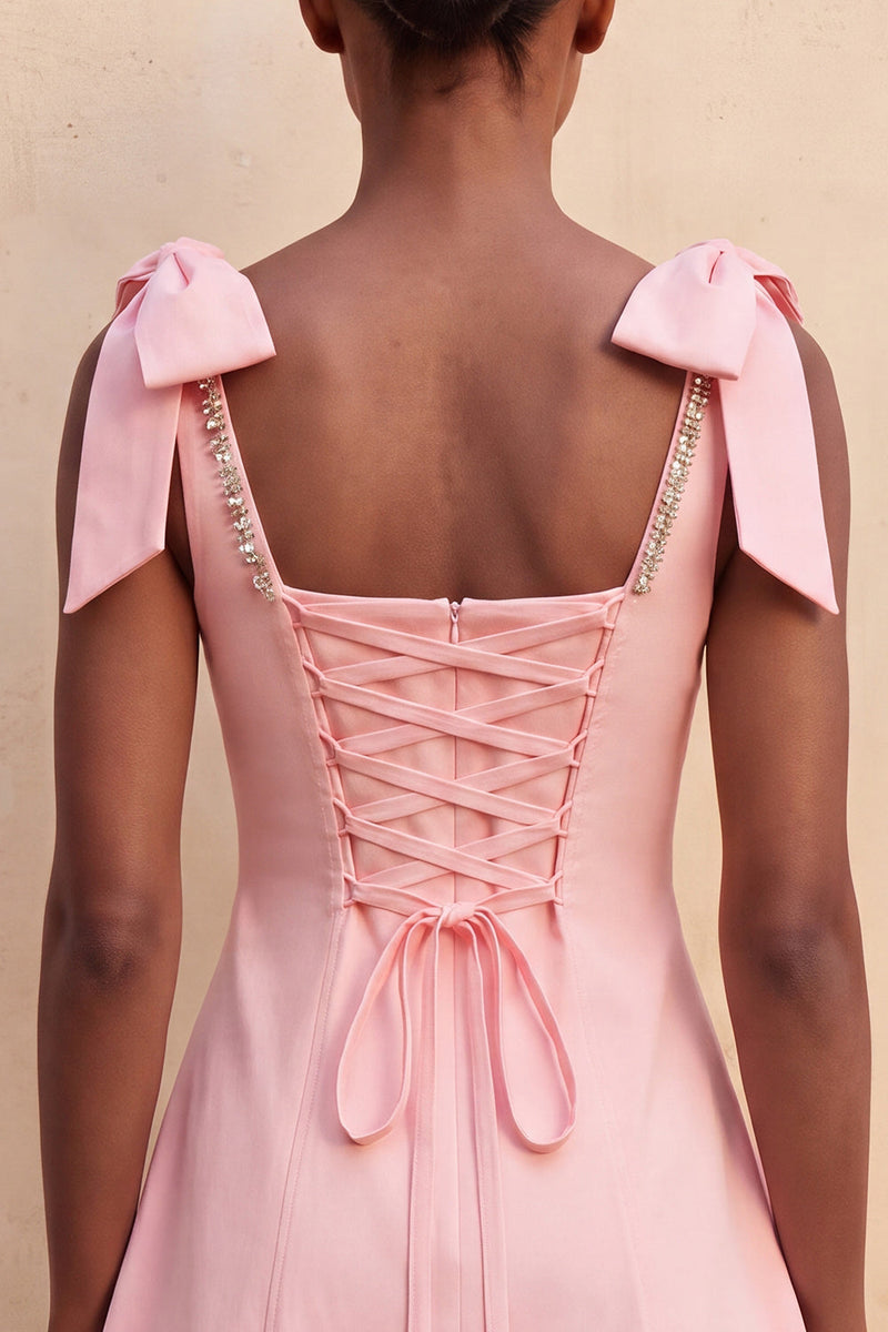 Load image into Gallery viewer, Red Scoop Neck A-Line Short Cocktail Dress with Bows