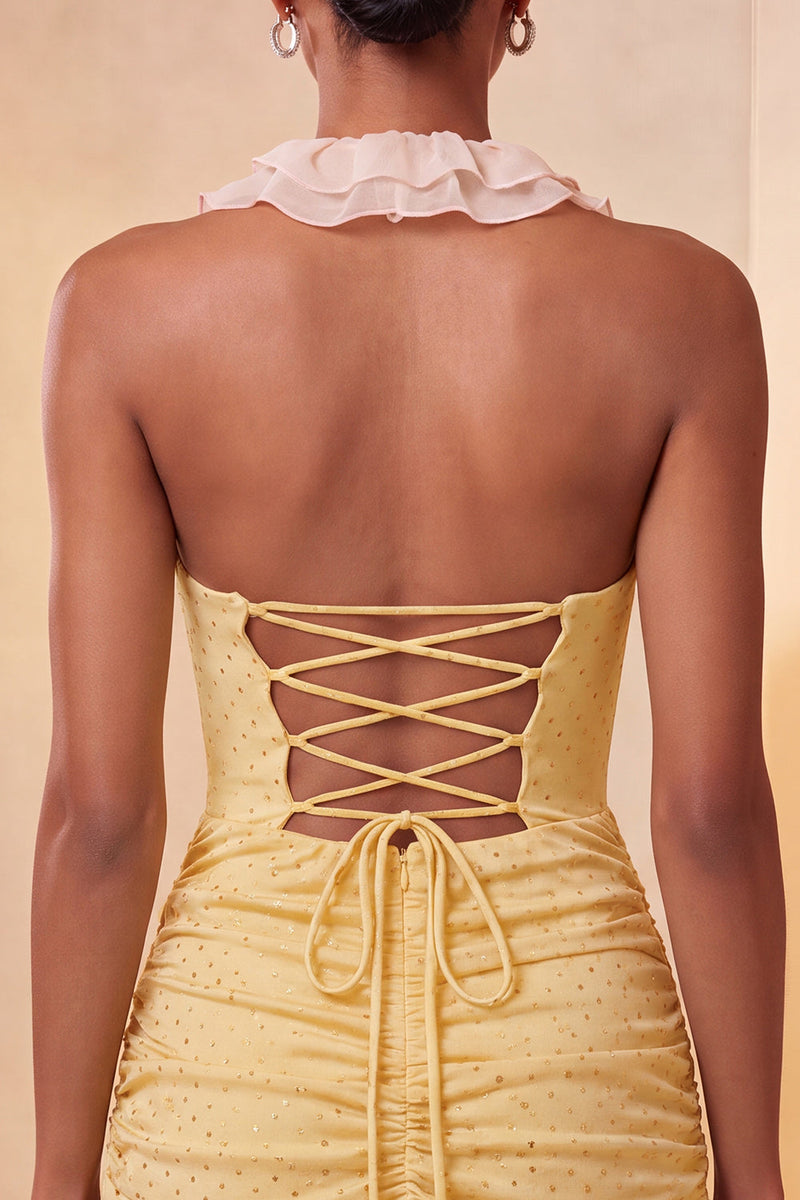 Load image into Gallery viewer, Glitter Purple Ruched Tight Short Cocktail Dress with Ruffles