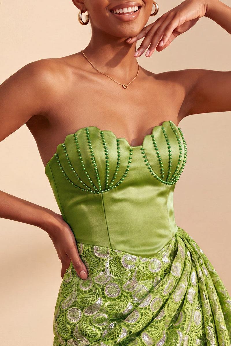 Load image into Gallery viewer, Orange Lace Tight Ruched Short Cocktail Dress with Beading
