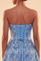 Load image into Gallery viewer, Sparkly Corset Orange Beaded Lace A-Line Short Cocktail Dress