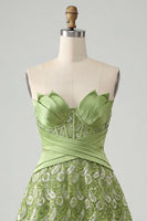 Load image into Gallery viewer, Sparkly Corset Orange Beaded Lace A-Line Short Cocktail Dress