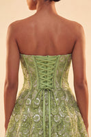 Load image into Gallery viewer, Sparkly Corset Orange Beaded Lace A-Line Short Cocktail Dress