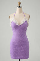 Load image into Gallery viewer, Sparkly Silver Beaded Ruffled Tight Short Cocktail Dress