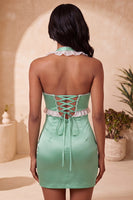 Load image into Gallery viewer, Light Yellow Ruffled Tight Short Cocktail Dress with Beading