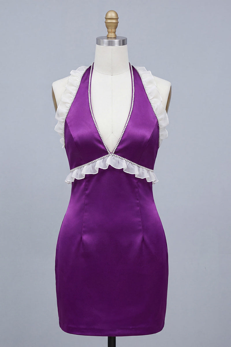 Load image into Gallery viewer, Light Yellow Ruffled Tight Short Cocktail Dress with Beading