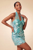 Load image into Gallery viewer, Sparkly Sequin Pink Halter Tight Short Cocktail Dress