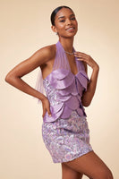 Load image into Gallery viewer, Sparkly Sequin Pink Halter Tight Short Cocktail Dress
