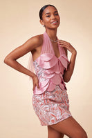 Load image into Gallery viewer, Sparkly Sequin Pink Halter Tight Short Cocktail Dress