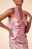 Load image into Gallery viewer, Sparkly Sequin Pink Halter Tight Short Cocktail Dress