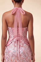 Load image into Gallery viewer, Sparkly Sequin Pink Halter Tight Short Cocktail Dress