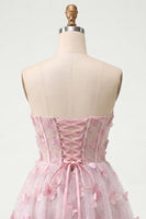 Load image into Gallery viewer, Sparkly Sky Blue Corset A-Line Short Cocktail Dress with 3D Butterflies