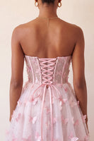 Load image into Gallery viewer, Sparkly Sky Blue Corset A-Line Short Cocktail Dress with 3D Butterflies